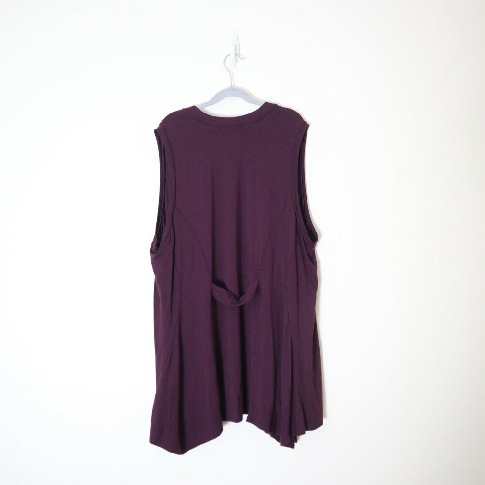 Comfy USA Size L Austin Vest Draped Front Pockets Sleeveless Purple Jersey - Picture 10 of 12